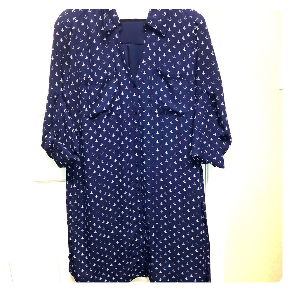 Express anchor shirt dress